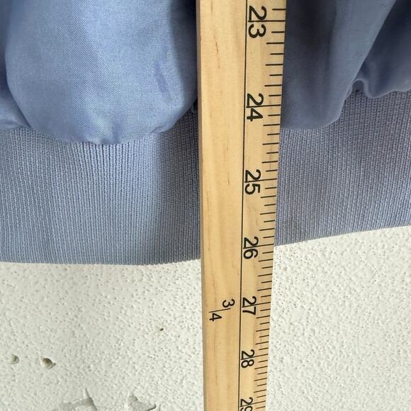 Vtg 80s Adidas Windbreaker Track Jacket Periwinkle Nylon Trefoil Logo Womens L - Picture 12 of 13